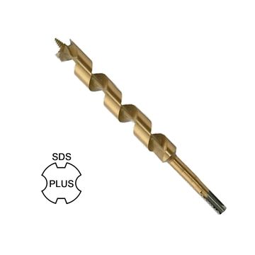 Broca de taladro de barrena de madera de flauta única con revestimiento de titanio SDS Plus para perforación de madera